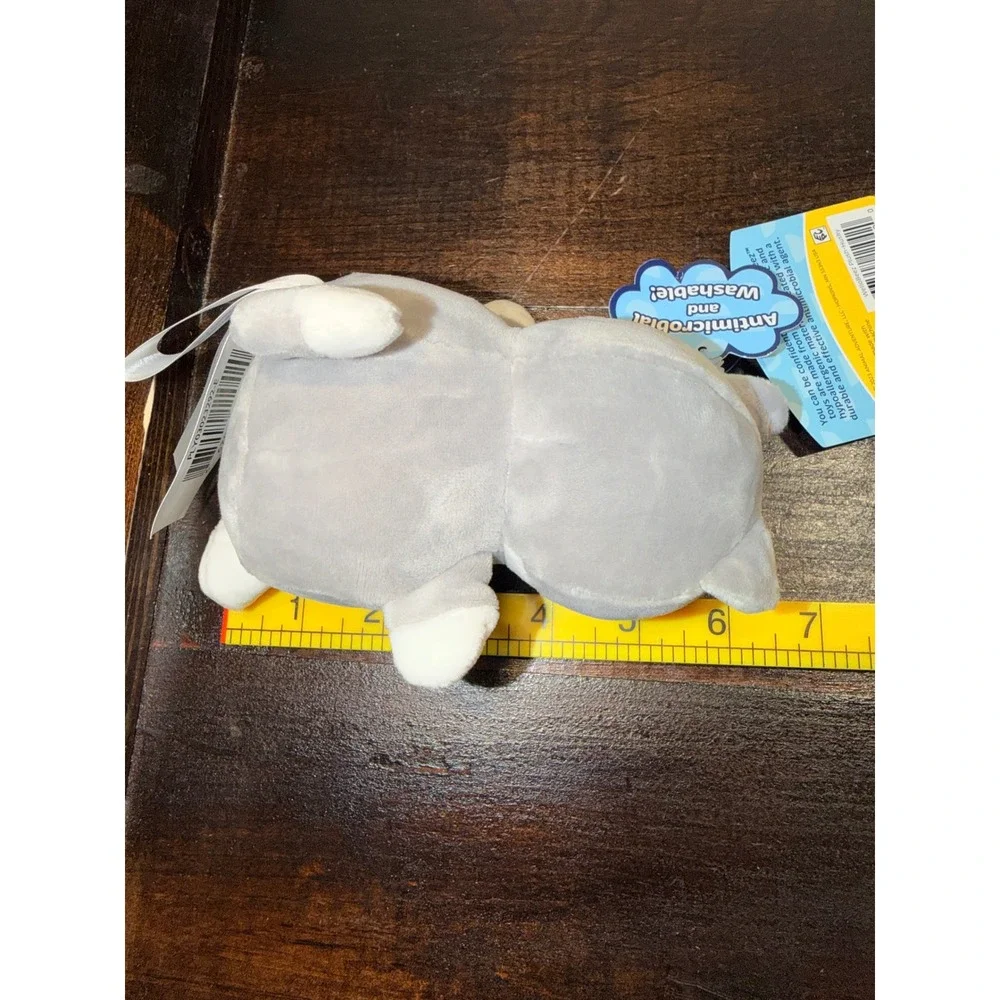 WelloBeez Buds Husky Dog Plush Antimicrobial Washable Grey White Stuffed‎ Animal